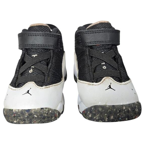 Nike Jordan 6 Rings Shoes Toddler Size 4C White Black Crater Easy On DV3179-100 - Picture 7 of 10